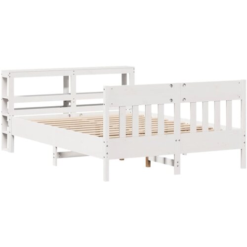 VidaXL Okvir kreveta bez madraca bijeli 160x200 cm od masivne borovine Slike