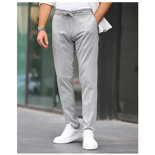 Dewberry 15728 Slim Fit Jogger Mens Trousers-GREY