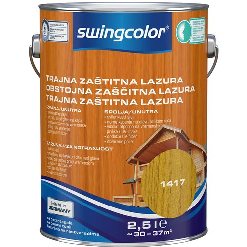 SWINGCOLOR Obstojna zaščitna lazura (barva: češnja, 2,5 l) Cene