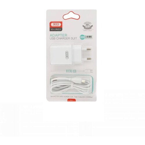 XO Kucni punjac L99 ulaz USB-A 2.4A white + iPhone cable White Cijene