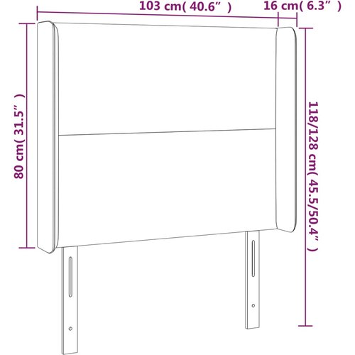  Uzglavlje s u&amp;scaron;ima krem 103x16x118/128 cm od umjetne kože Slike
