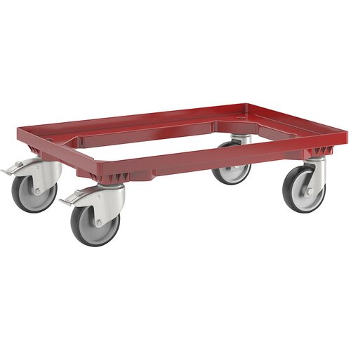 eurokraft basic Profesionalen pomičen okvir, 600 x 400 mm, 4 vrtljiva kolesa, od tega 2 z zavoro, rdeč Cene