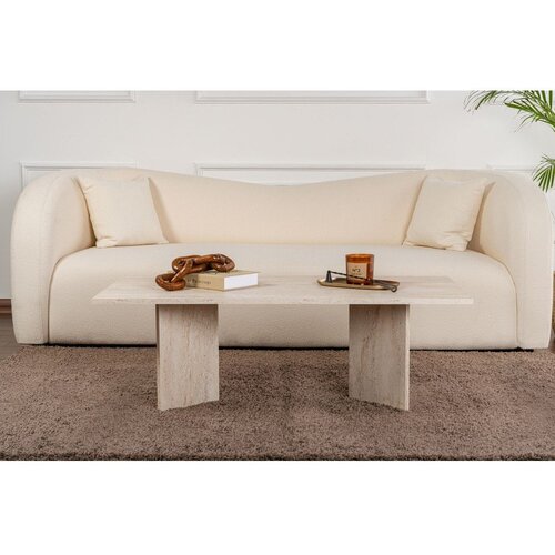 Kalune Design Bež klubska mizica v polsijajnem dekorju 60x119 cm Sabin &amp;ndash; Slike