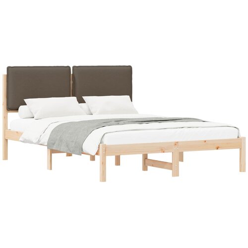 vidaXL Posteljni okvir z oblazinjenim vzglavjem Taupe 140 x 200 cm, (5000101493) Cene