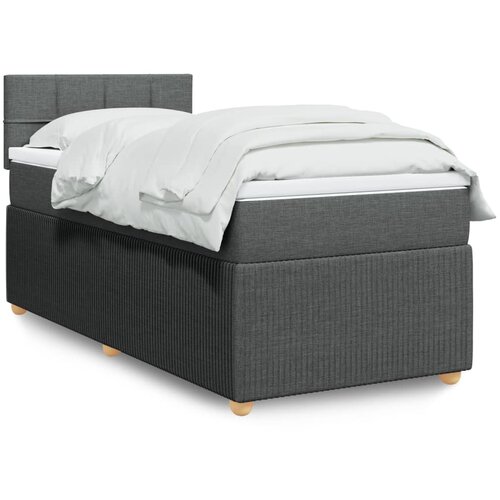 vidaXL Box spring postelja z vzmetnico temno siva 90x190 cm blago Cene