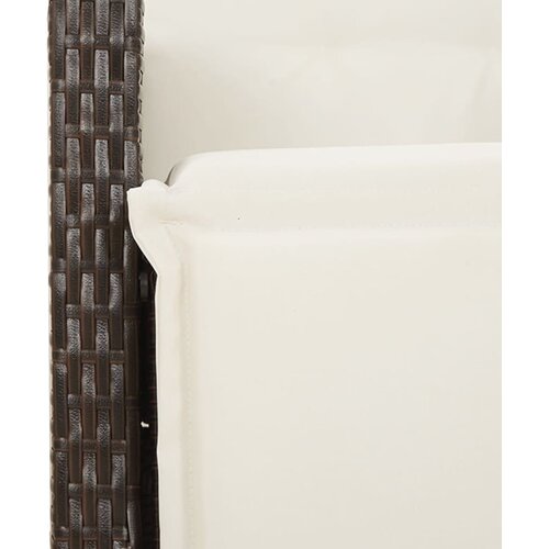  5-dijelni vrtni blagovaonski set s jastucima poliratan smeđi Smeđa 80 cm table length Slike