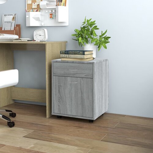 VidaXL Omarica na kolesih siva sonoma 45x38x54 cm konstruiran les Slike