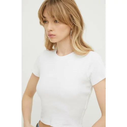 Hollister Co. Bombažna kratka majica ženski, bela barva