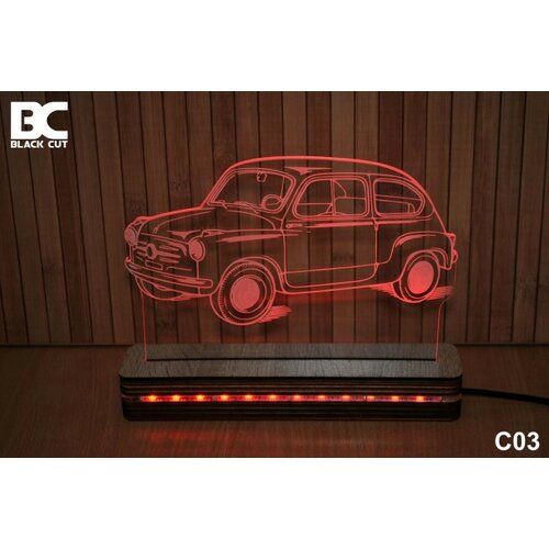 Black Cut 3D Lampa jednobojna - Fića ( C03 ) Cene