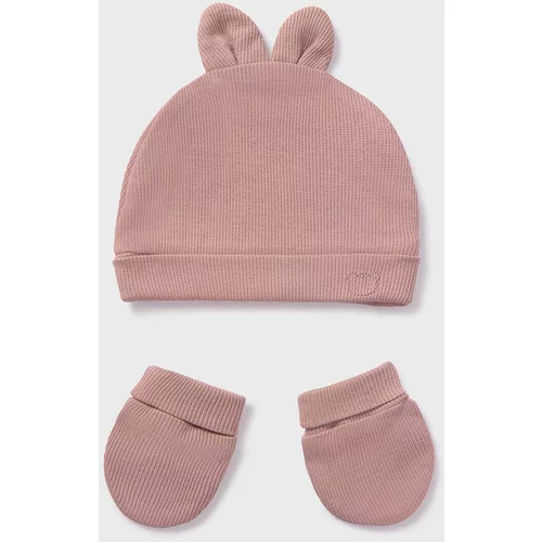 Mayoral Newborn Dječja kapa i rukavice boja: ružičasta