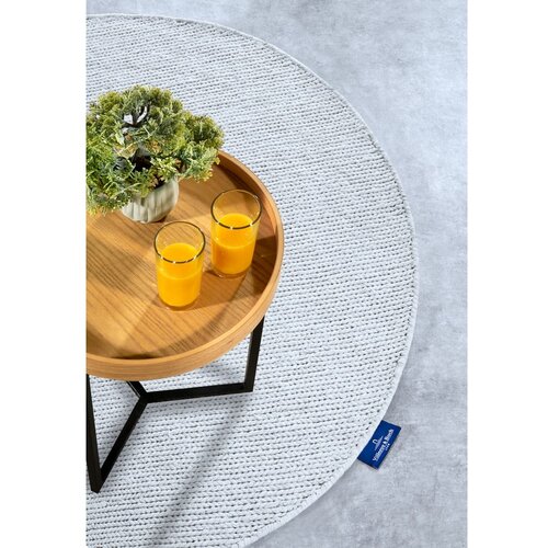 Villeroy &amp;amp; Boch Svetlo siva ročno tkana volnena okrogla preproga &amp;oslash; 200 cm Francois &amp;ndash; Slike