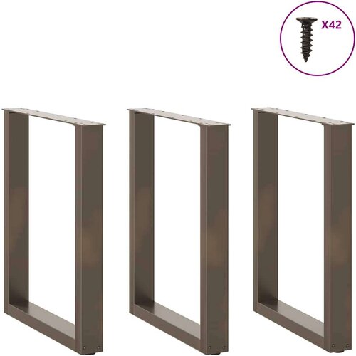 vidaXL noge za blagovaonski stol U-oblik 3 kom Prirodni čelik 70 x (72-73) cm Čelik Cijene