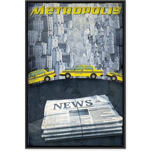  Slika - Metropolis (1 Part) Vertical 60x90 U crnom drvenom okviru Slike