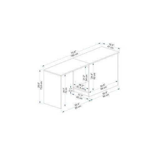 Hanah home Radni sto Akser, 180x47x73.8 cm, Bijeli Slike