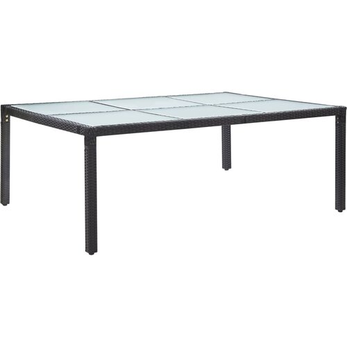 Poli Vrtni blagovaonski stol crni 200 x 150 x 74 cm od poliratana Cijene