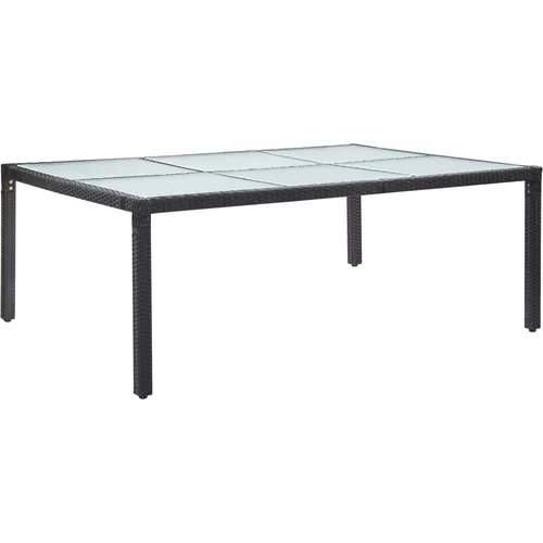 Poli Vrtni blagovaonski stol crni 200 x 150 x 74 cm od poliratana