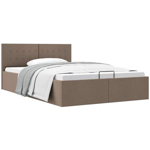 Maison Chic Dvižni Posteljni okvir - Dvoposteljna postelja - Zakonska postelja taupe blago 140x200 cm, (21692459) Slike