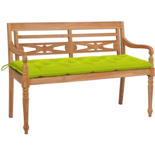 VidaXL Klop Batavia s svetlo zeleno blazino 150 cm trdna tik Slike