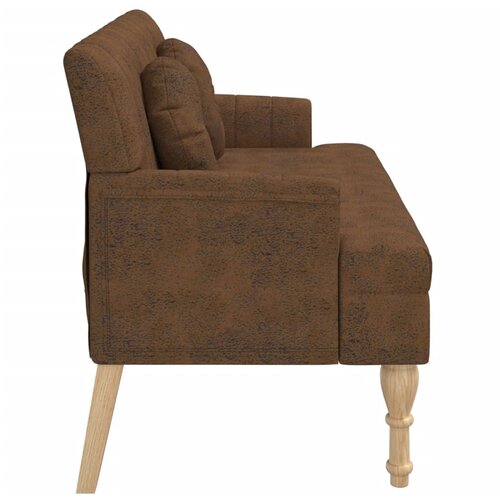  Klupa s naslonom smeđa 113x64,5x75,5 cm umjetna bru&amp;scaron;ena koža Slike