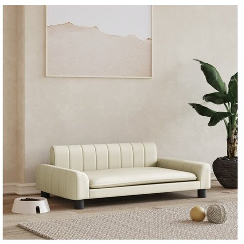 vidaXL Pasja postelja krem 90x53x30 cm umetno usnje Cene