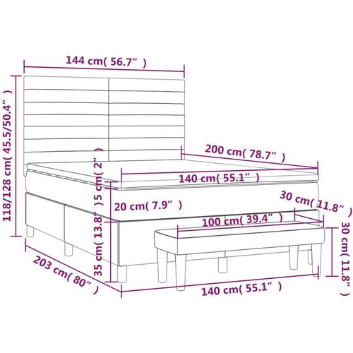  S oprugama i madracem plavi 140x200 cm od tkanine Slike