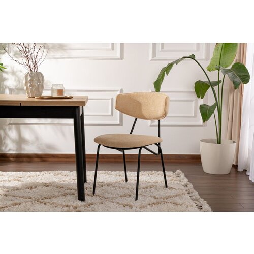 Hanah home stolica nancy - beige, black beigeblack chair set (2 pieces) Slike