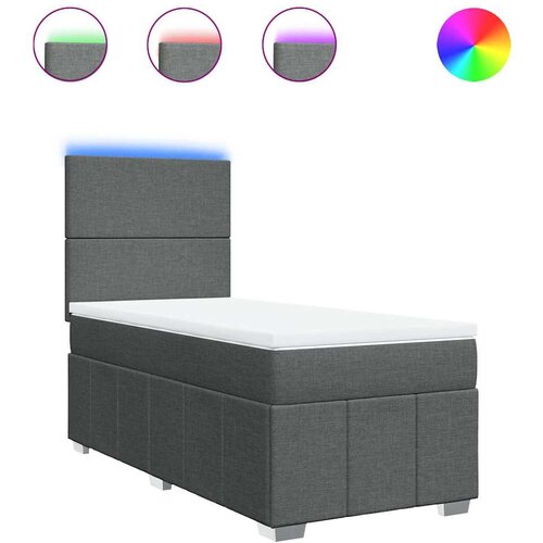 Maison Chic Box spring postelja - Vzmetna postelja z vzmetnico temno siva 80x200 cm blago SL11299, (21901908) Cene