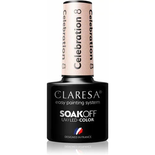 Claresa SoakOff UV/LED Color Celebration gel lak za nokte nijansa 8 5 g