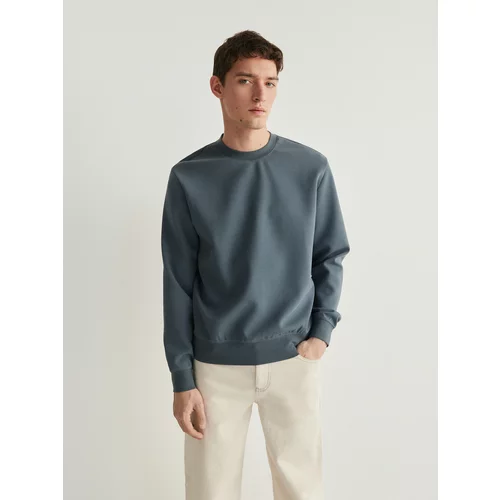 Reserved navaden pulover z visokim deležem bombaža - modra