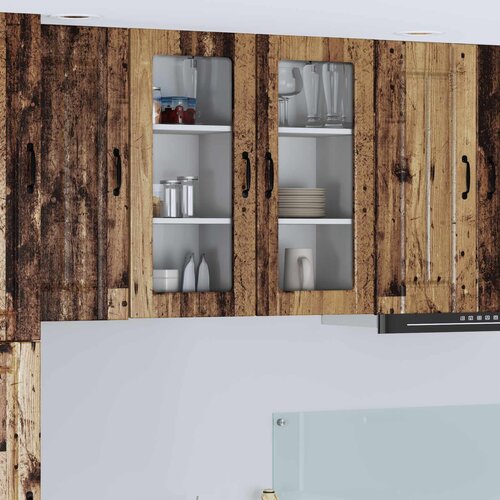  Zidni stakleni ormarić Lucca Staro drvo 40 x 31 x 80 cm Slike