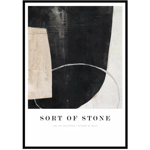 Malerifabrikken Plakat s okvirom 72x102 cm Sort Of Stone –