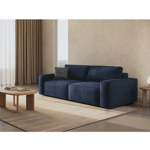 Micadoni Temno modra raztegljiva sedežna garnitura iz tkanine boucl&amp;eacute; 247 cm Jodie &amp;ndash; Home Slike