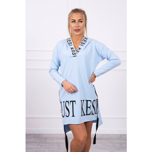 Kesi Dress with a hood and blue print Slike
