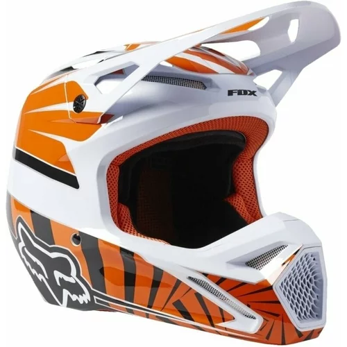 Fox V1 Goat Dot/Ece Helmet Orange Flame S Kaciga