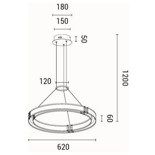  LED luster na sajli LUIS LED/21W/230V 3000K 42x120 cm Slike