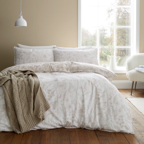 Bianca Bež flanelska posteljina za bračni krevet/za produženi krevet 230x220 cm Floral Toile &amp;ndash; Slike