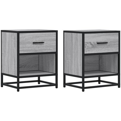 VidaXL Nočna omarica 2 kosa siva sonoma 40x31x50 cm inženirski les, (21327335) Slike