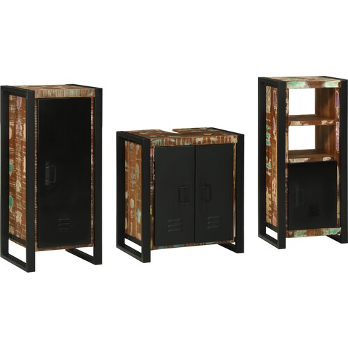 VidaXL Set namje&amp;scaron;taja za kupaonicu 3 pcs Čvrsto reciklirano drvo Slike