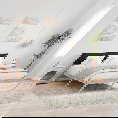 vidaXL Kovinska posteljna konstrukcija Rjava in črna 140 x 200 cm, (5000084808) Cene