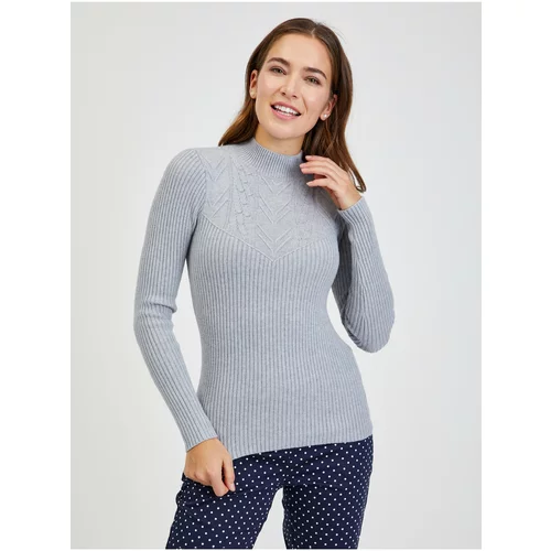 Orsay Light gray women's ribbed sweater - Ladies