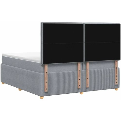  Boxspring krevet s madracem Svjetlosiva 200 x 200 cm Tkanina - Svjetlosiva 200 x 200 cm Dizajn linija Slike