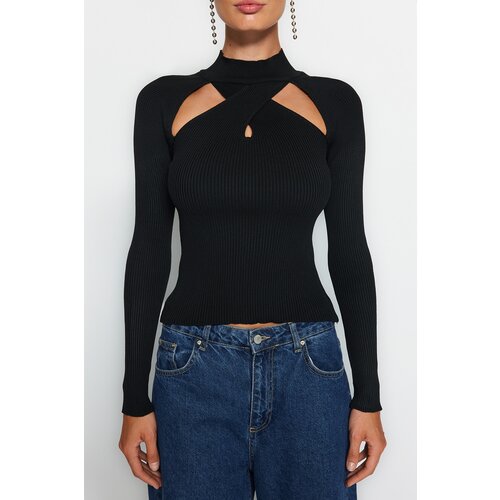 Trendyol Sweater - Black - Slim fit Slike