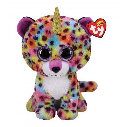 Ty beanie boos giselle - mavrični leopard z rogom - 24cm Cene