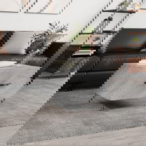 VidaXL Klubska mizica betonsko siva 50x50x40 cm inženirski les Slike