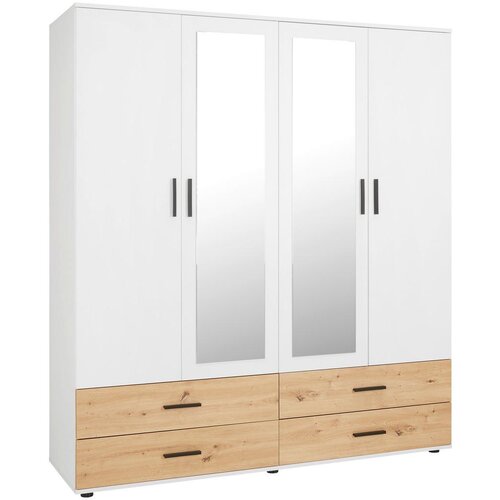 M&amp;ouml;max Kleiderschrank In Wei&amp;szlig;/eichefarben Slike