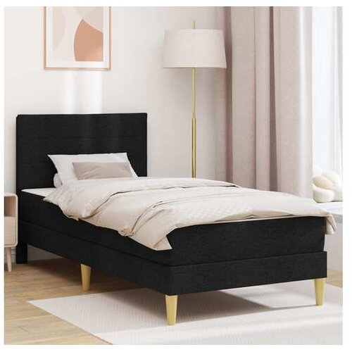 vidaXL Okvir kreveta s madracem Crna 90 x 190 cm Tkanina - Crna 90 x 190 cm Cijene