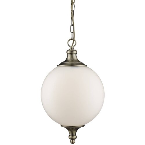Searchlight Avalon 1 viseča svetilka iz antične medenine, opalno steklo, E27, (22100789) Cene