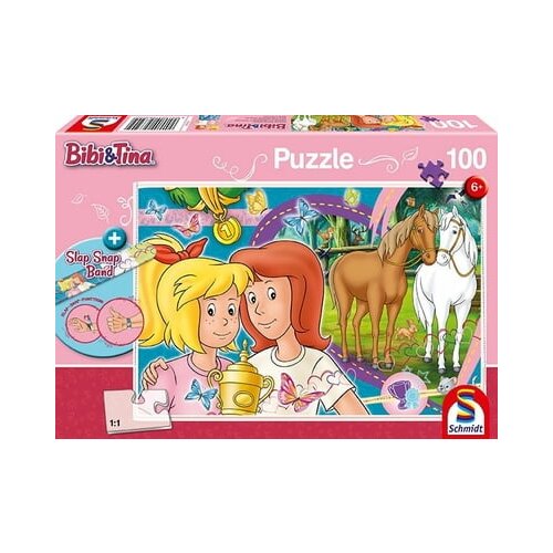 Schmidt Spiele Puzzle - Bibi &amp;amp; Tina - Konjska sreča + slap-snap band, 100 kom Slike