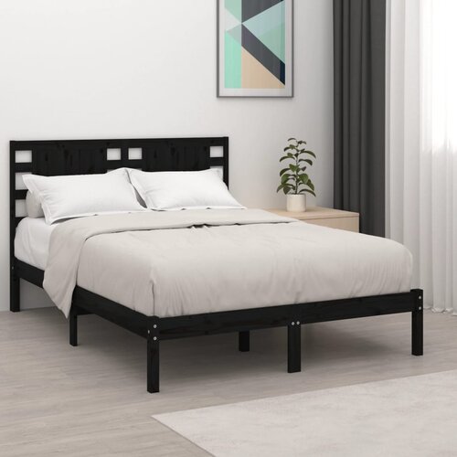 Furnova Posteljni okvir črn iz trdne borovine 200x200 cm, (21941412) Slike