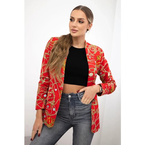 Turecki Cotton jacket with a colorful print red Cene